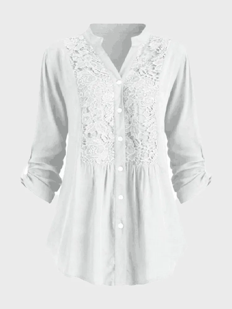 Lace Plus Size Spring Shirt