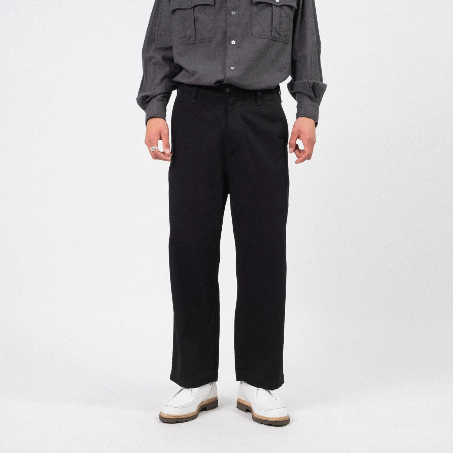 [PORTER CLASSIC] CLASSIC DENIM GENE KELLY PANTS _ BLACK